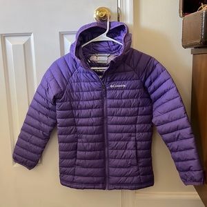 Purple Columbia puffy hooded coat.  Excellent condition in a youth size M
